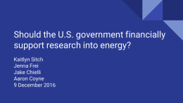 Should the U.S. government financially support research into energy?