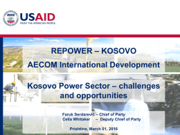 Kosovo Power Sector – Challenges and Opportunities