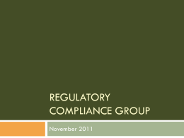 Regulatory Compliance Group
