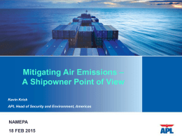 A Shipowner Point of View - North American Marine Environment