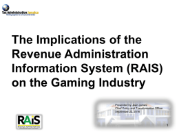 The Implications of the Revenue Administration Information System