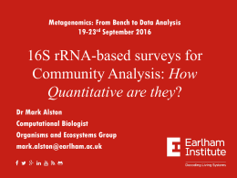How Quantitive are 16S surveysx