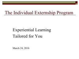 Individual Externship Program