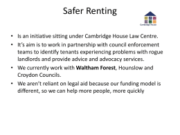 safer renting - Waltham Forest