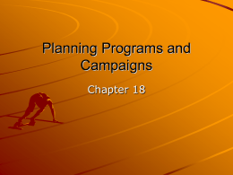 Planning Programs and Campaigns