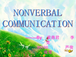 CLASSIFICATIONS OF NONVERBAL COMMUNICATION