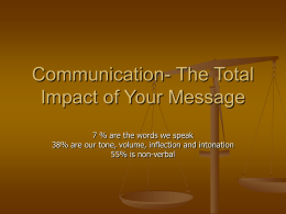 Communication- The Total Impact of Your Message