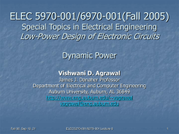 Lecture 6: Dynamic Power - Auburn Engineering