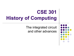 The integrated circuit - Computer Science, Stony Brook University