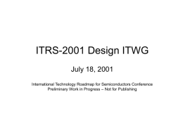 ITRS-2001 Design Summary - Computer Science and Engineering