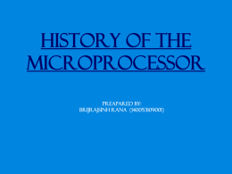 History of the Microprocessor