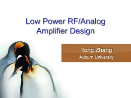 Low power analog or RF amplifier
