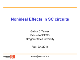 7a. Nonideal Effects in SC circuits - Classes