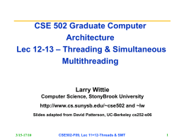 Simultaneous Multithreading - Computer Science Department