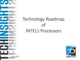 Technology Roadmap INTEL Processors 2014