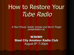 How to restore your Tube radio