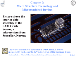 Chapter 9 Micro Structure Technology and Micromachined Devices