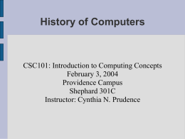 History of Computers - University of Rhode Island
