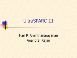 UltraSPARC III - University of Connecticut