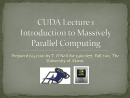 CUDA Lecture 1 Introduction to Massively Parallel Computing
