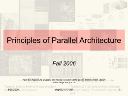Principles of Parallel Architecture
