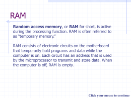 Computer memory: RAM