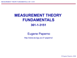 Measurement Theory Principles