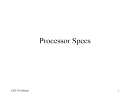 Processor Specs II - La Salle University