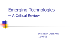 Emerging Research Devices