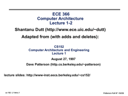 CS152: Computer Architecture and Engineering - UIC