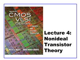 Lecture 4 - Nonideal Transistor Theory
