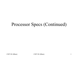 Processor Spec`s Continued