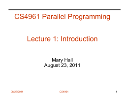 Introduction - School of Computing