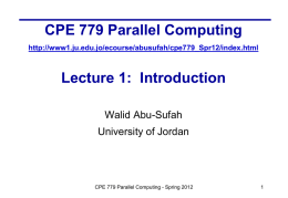 Parallel computing - The University of Jordan