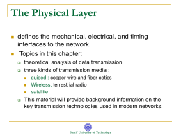 The Physical Layer - Department of Computer Engineering
