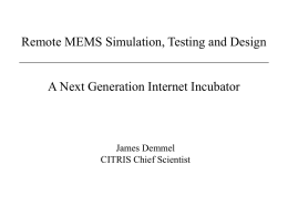 Remote MEMS Simulation, Testing and Design