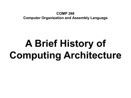 COMP 268 Computer Organization and