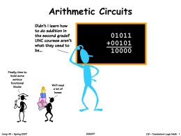 Lecture 10: Arithmetic Circuits