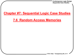 Chapter #7: Sequential Logic Case Studies 7.1, 7.2 Counters
