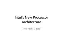 Intel`s New Processor Archetecture