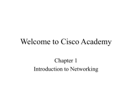 Welcome to Cisco Academy - YSU Computer Science & Information