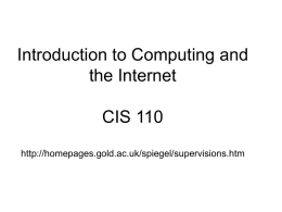Introduction to Computing and the Internet