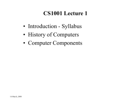 CS1001 Lecture 1