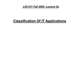Classification of IT Applications