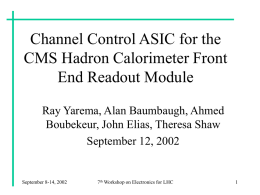Channel Control ASIC for the CMS Hadron Calorimetry Front End
