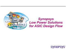 Synopsys Low Power Solutions