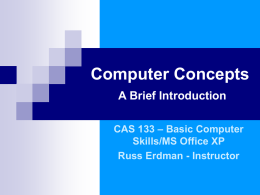 Computer Concepts A Brief Introduction