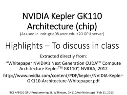 NVIDIA Kepler GK110 Architecture