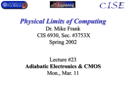 Principles of Computer Architecture Dr. Mike Frank