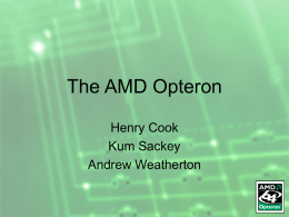 AMD64 - University of Virginia, Department of Computer Science